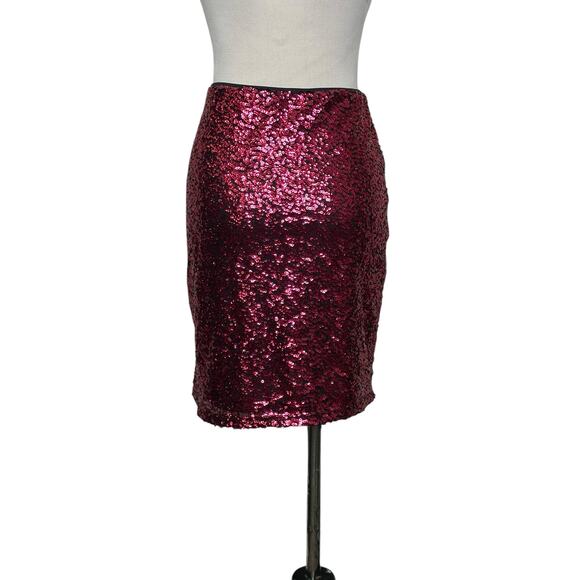 H&M Divided fuchsia sequin pull on mini skirt size Small - Picture 10 of 13